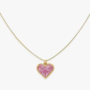 Pink Heart Rhinestone Necklace